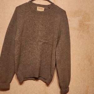 Lord JEFF Cozy Gray Sweater Size Med 100% Wool